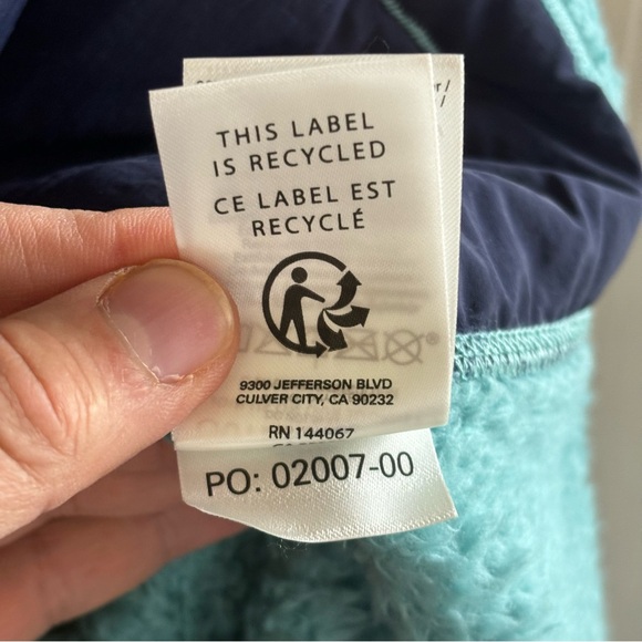 Outerknown Skyline Fleece Sherpa Jacket Blue Turquoise Shacket Shirt Mens Large - Picture 12 of 12